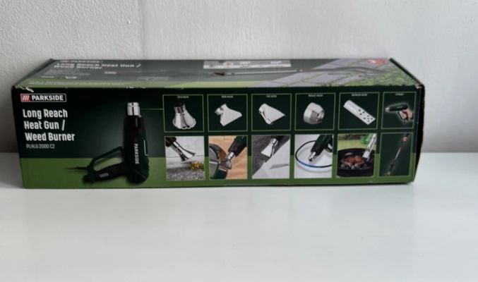 Horkovzdušná pistole a likvidátor plevele s dlouhou násadou PLHLG 2000 C2 foto z boku